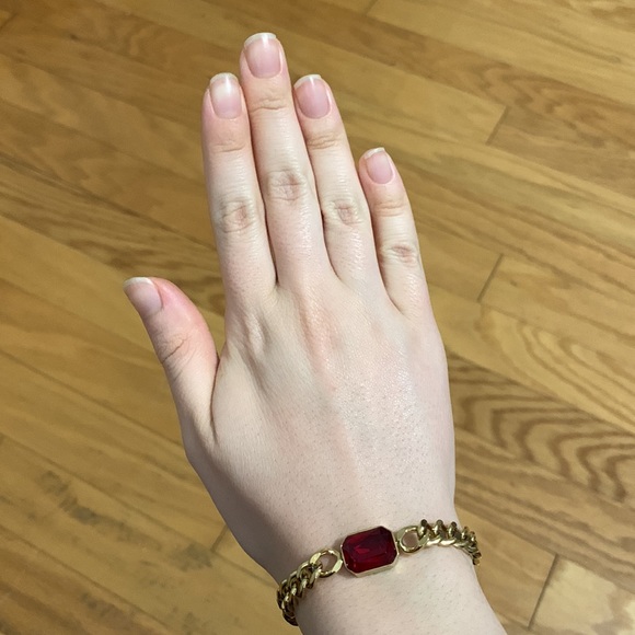 Ruby Gold Chain Bracelet and Necklace Set - Picture 9 of 17